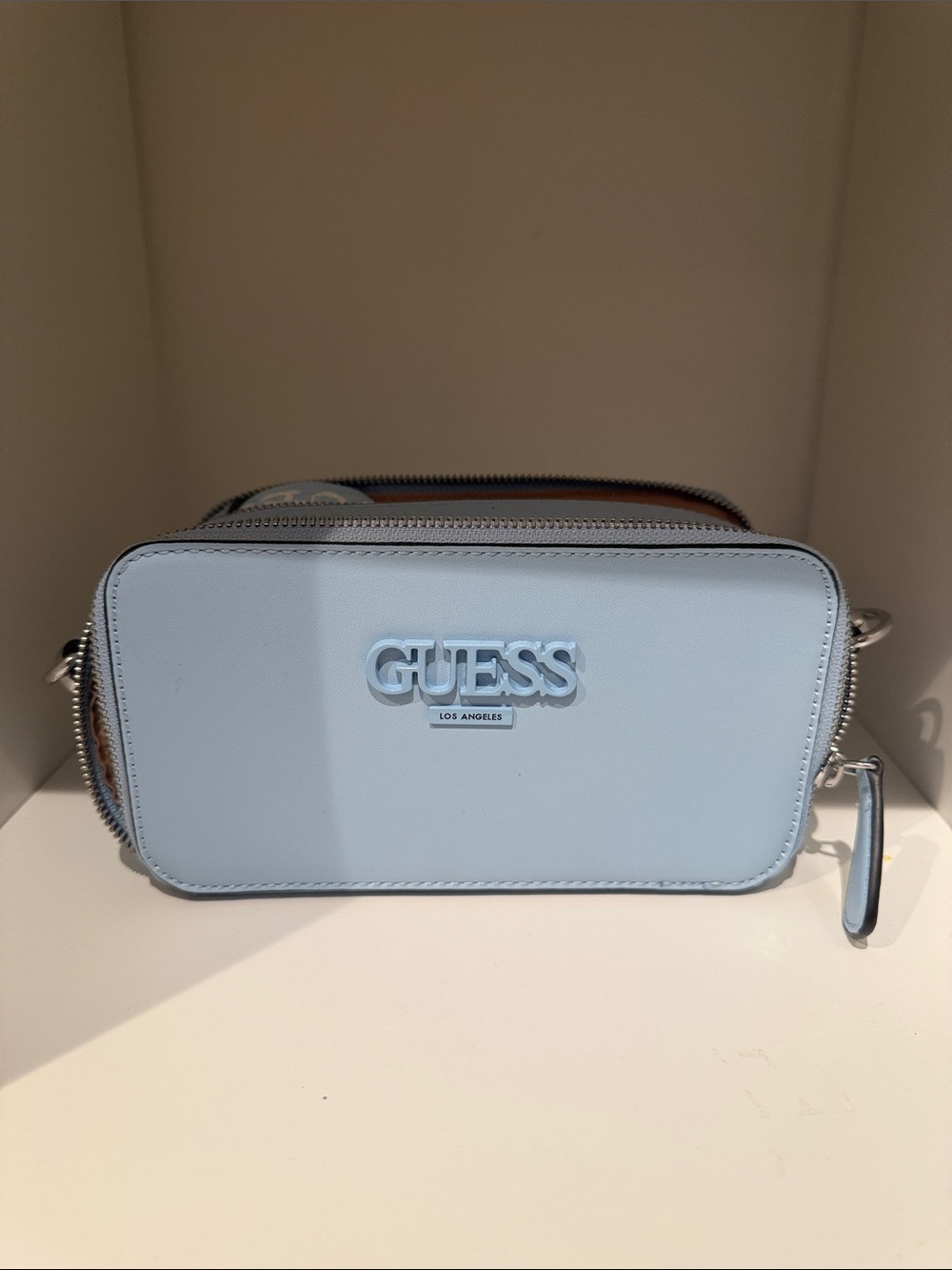 Guess Pale Blue Logo Camera Bag